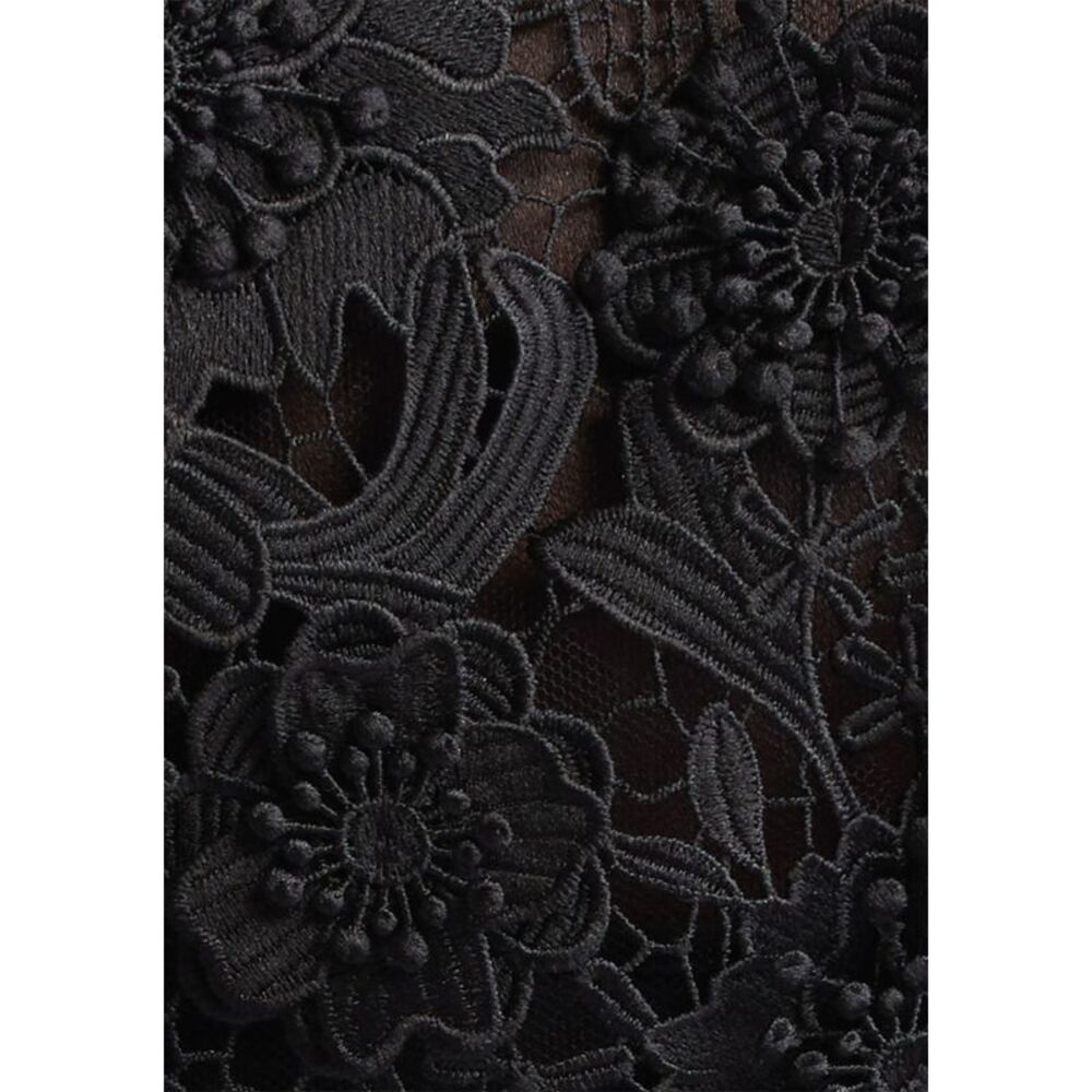 Carolina Herrera Womens Lace Broderie Crewneck Midi Dress 10 Black - NWT $2990 - Picture 6 of 7